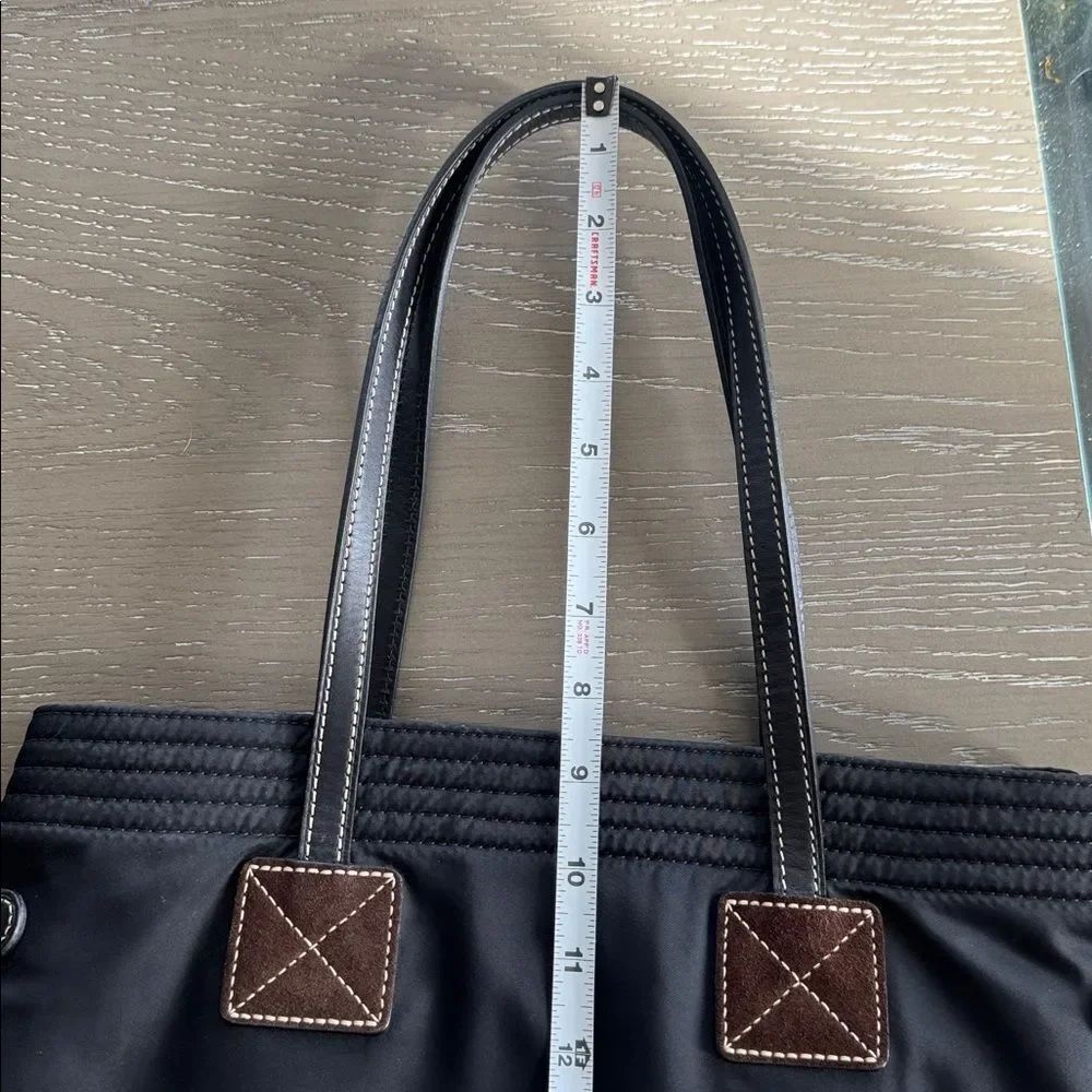 DOONEY & BOURKE Handbag Purse Black Leather Nylon Shoulder Bag Casual Tote GUC - Picture 11 of 14